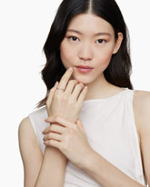 Petite Helena Open Ring in Sterling Silver with 18K Yellow Gold and Diamonds, 2.5mm